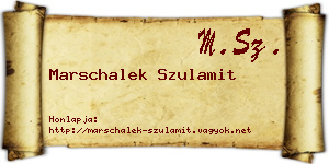 Marschalek Szulamit névjegykártya